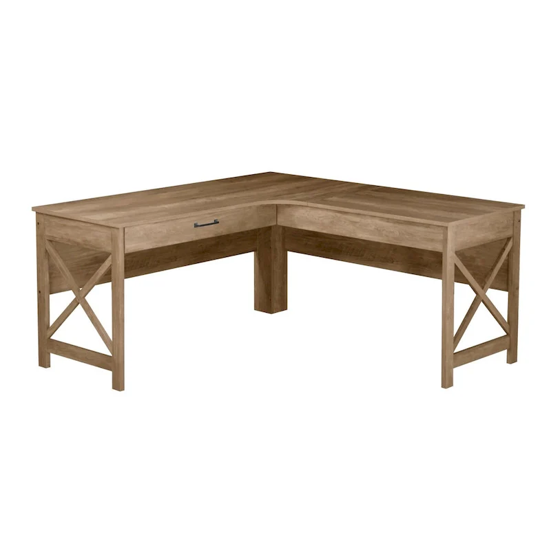 Saint Birch Alaska Modern Farmhouse L-Shaped Desk with Drawer