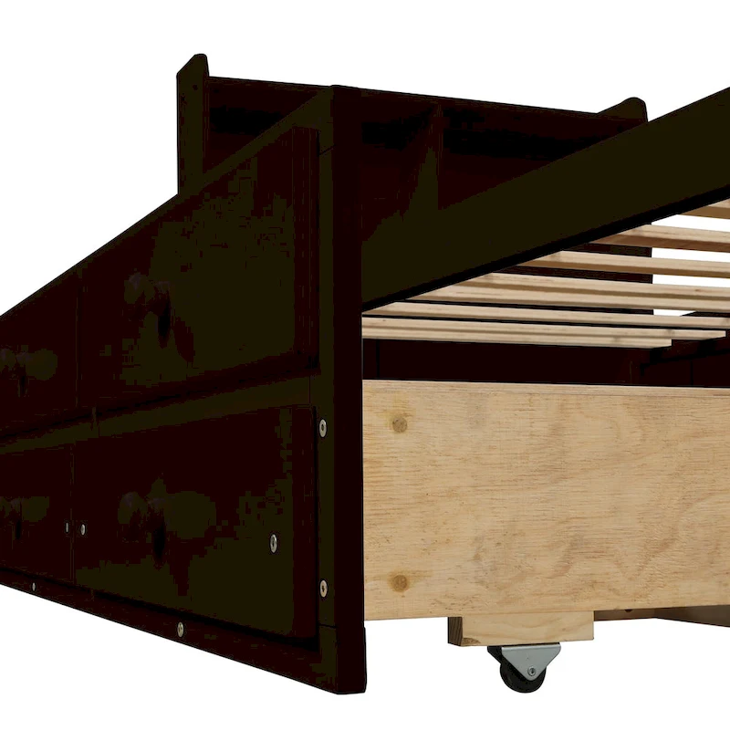 Twin Bed with Twin Trundle,Drawers