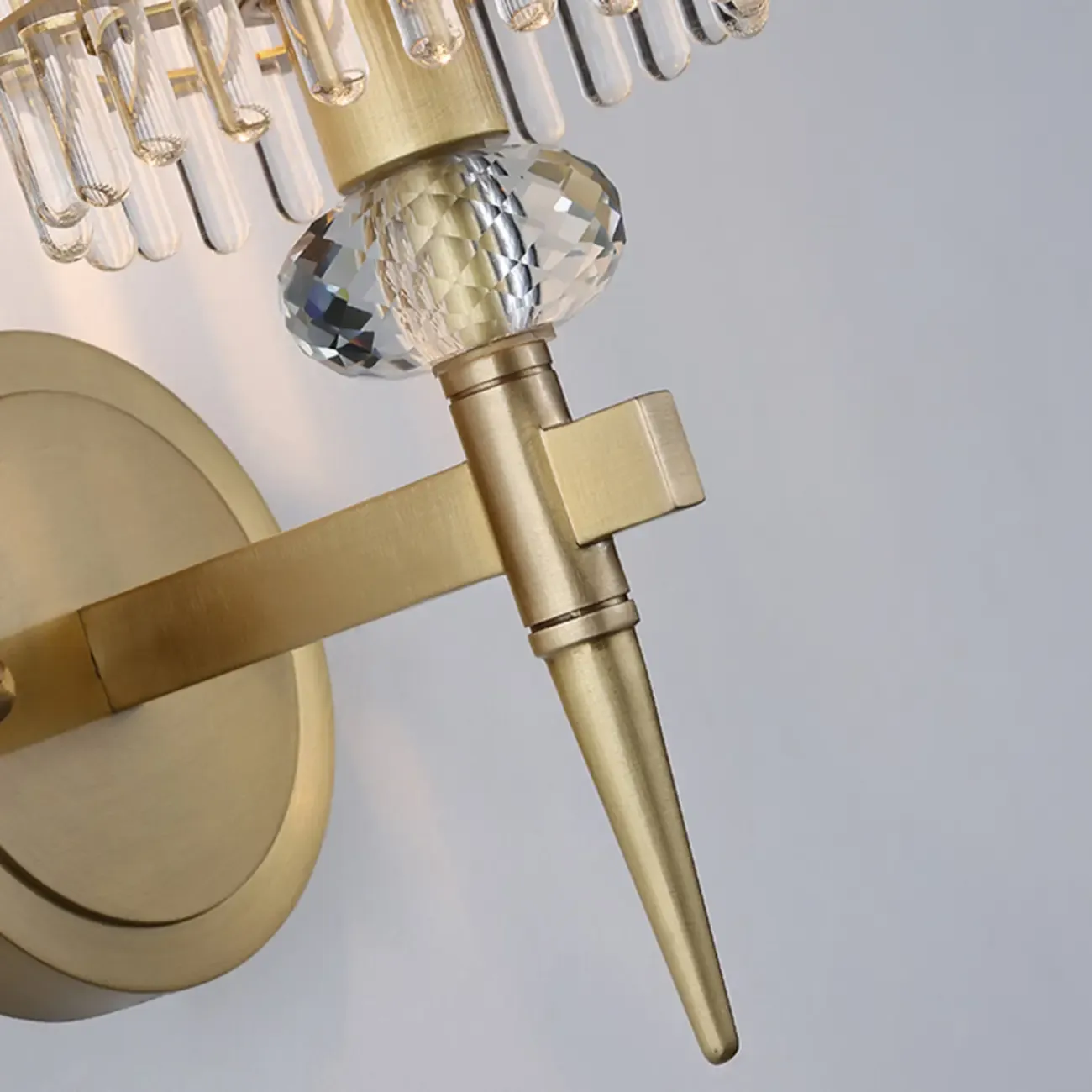 Elegant Gold Glass Wall Sconce with Rotary Switch