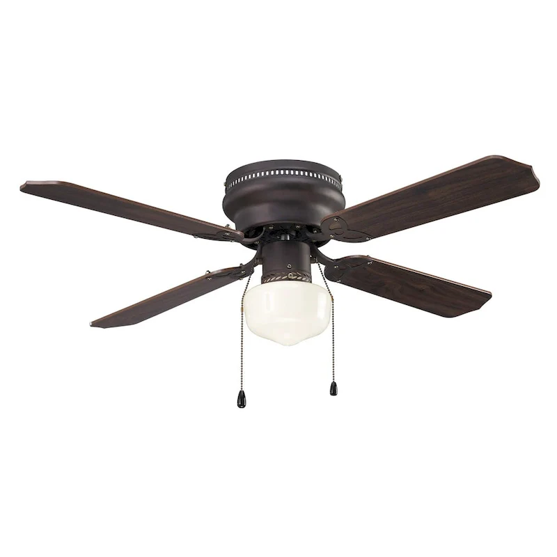 Neptune 42 inch Hugger Mount Farmhouse Style Transitional Ceiling Fan - Oil Rubbed Bronze