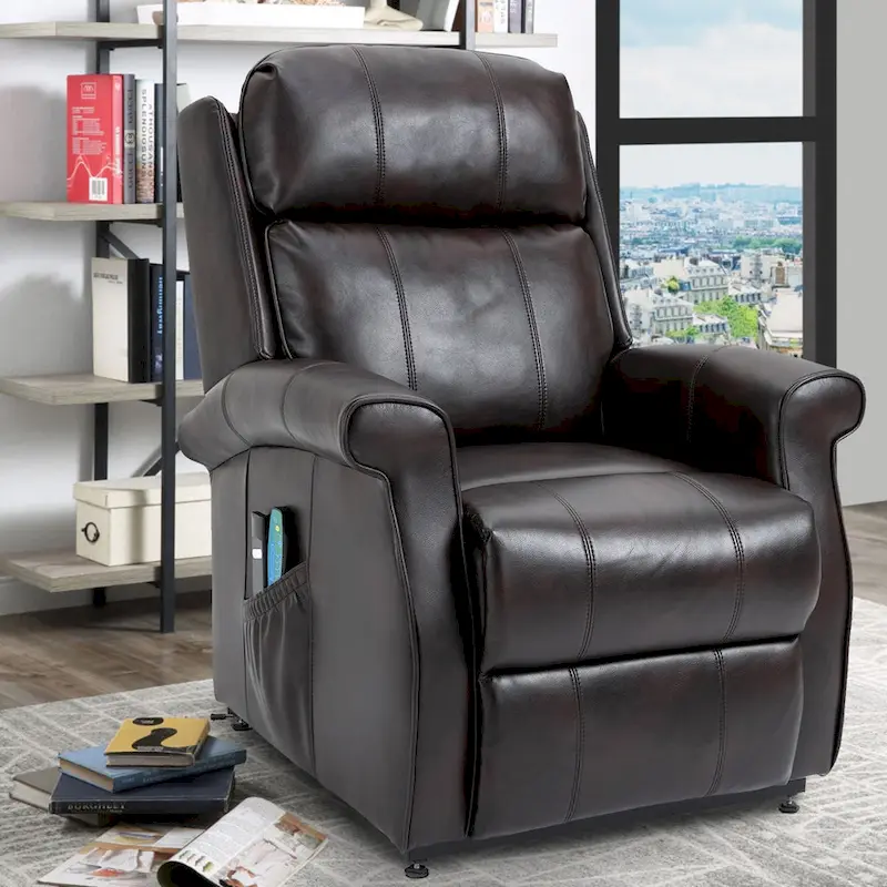 GZMR Faux Leather Elderly Power Lift Recliner Chair