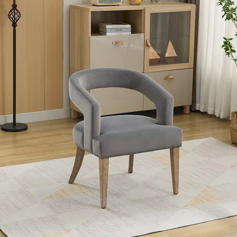 25.79 Wide Modern Barrel Open Back Upholstered Accent Chair