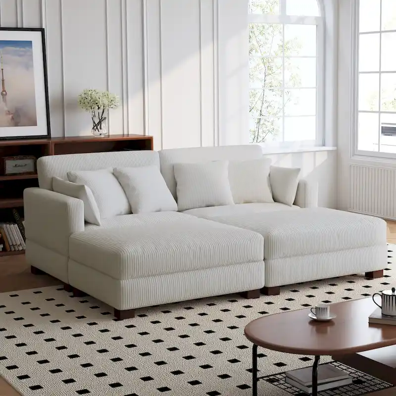 88 Convertible Larger Couch Modular Sectional Sofa Set