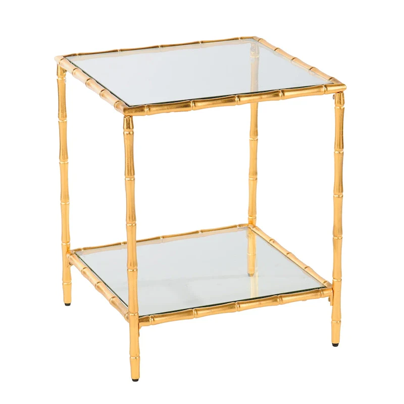 SEI Furniture Overton Glass-Top Side Table