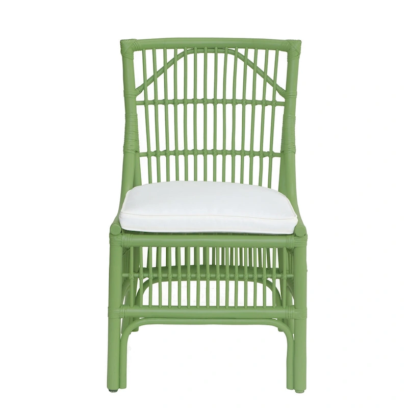Rattan Slat Back Cushioned Dining Chairs, Set of Two by East at Main