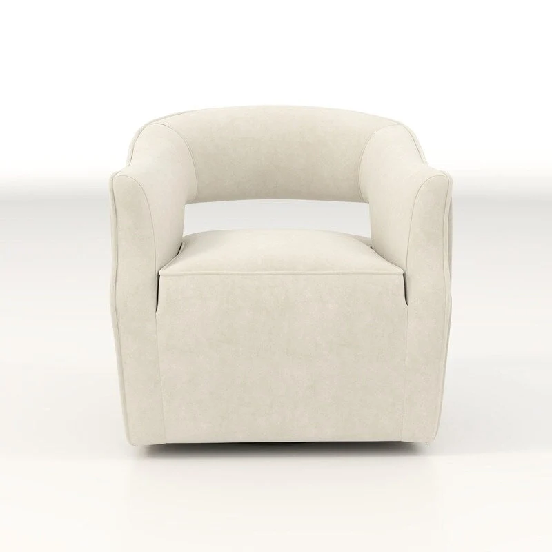 SEYNAR Modern Glam Velvet 360 Degree Swivel Open-Back Accent Armchair
