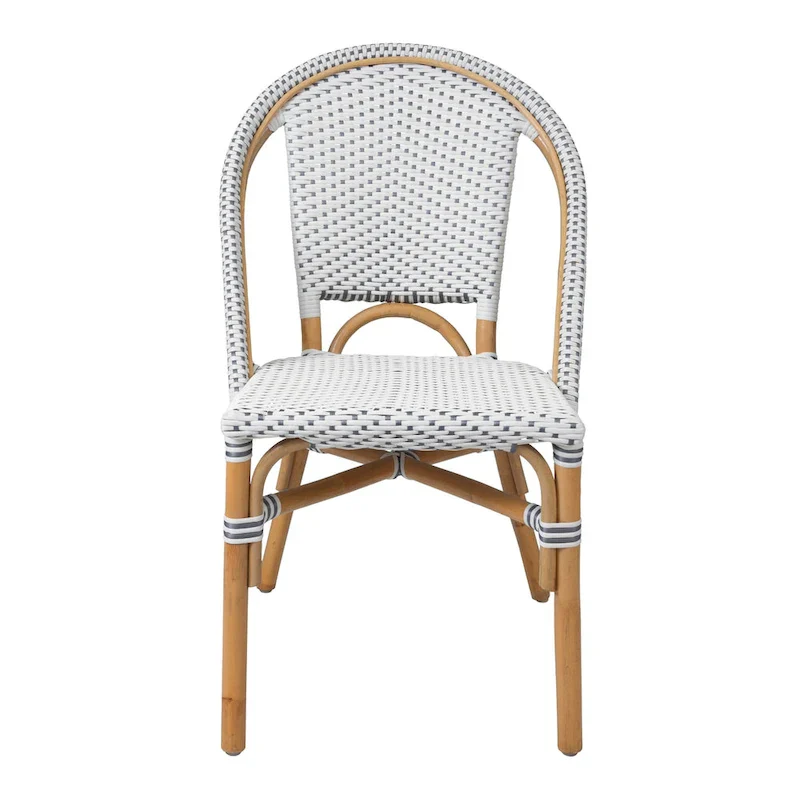 All-Weather Rattan Bistro Chair with Rounded Back