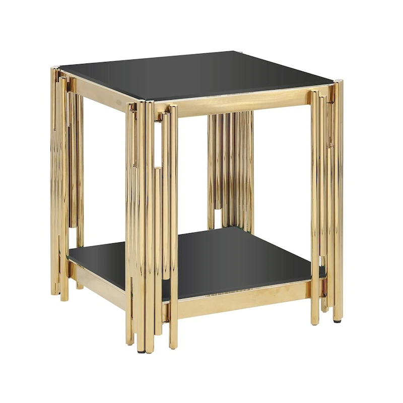 20Stainless Steel Tempered Glass End Table