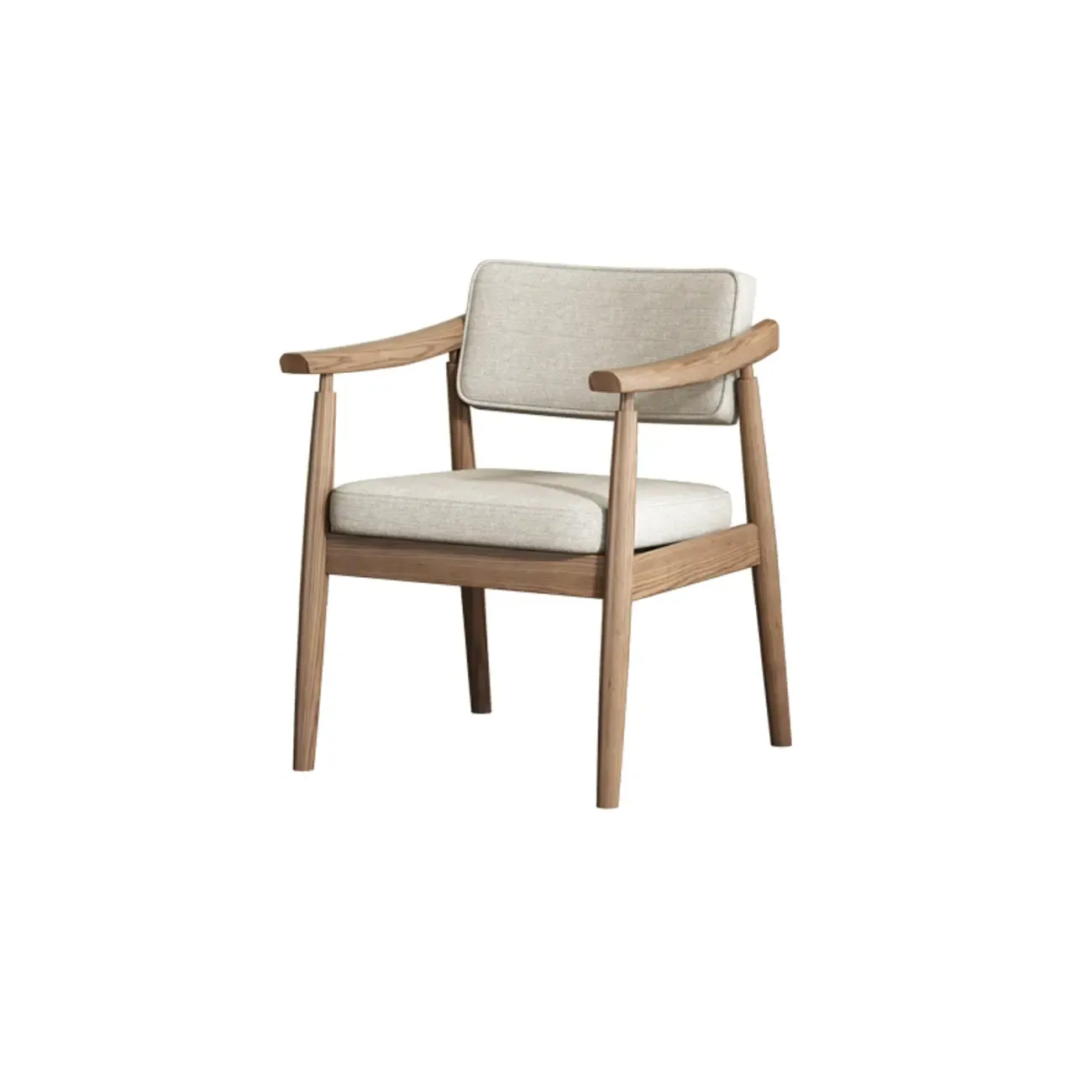Scandinavian Modern Solid Wood Upholstered Dining Chair