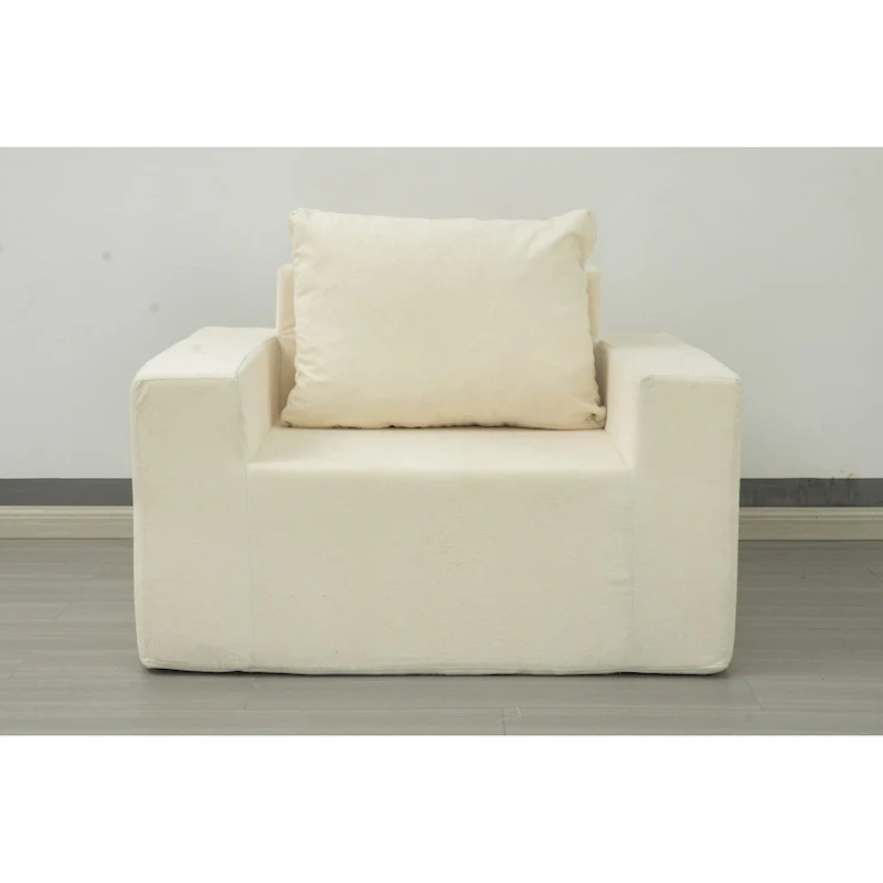 Ameican White Oak Modern 40.2  Accent Chair with Pillow