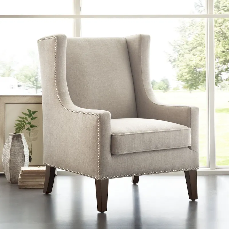 Linen Wingback Chair