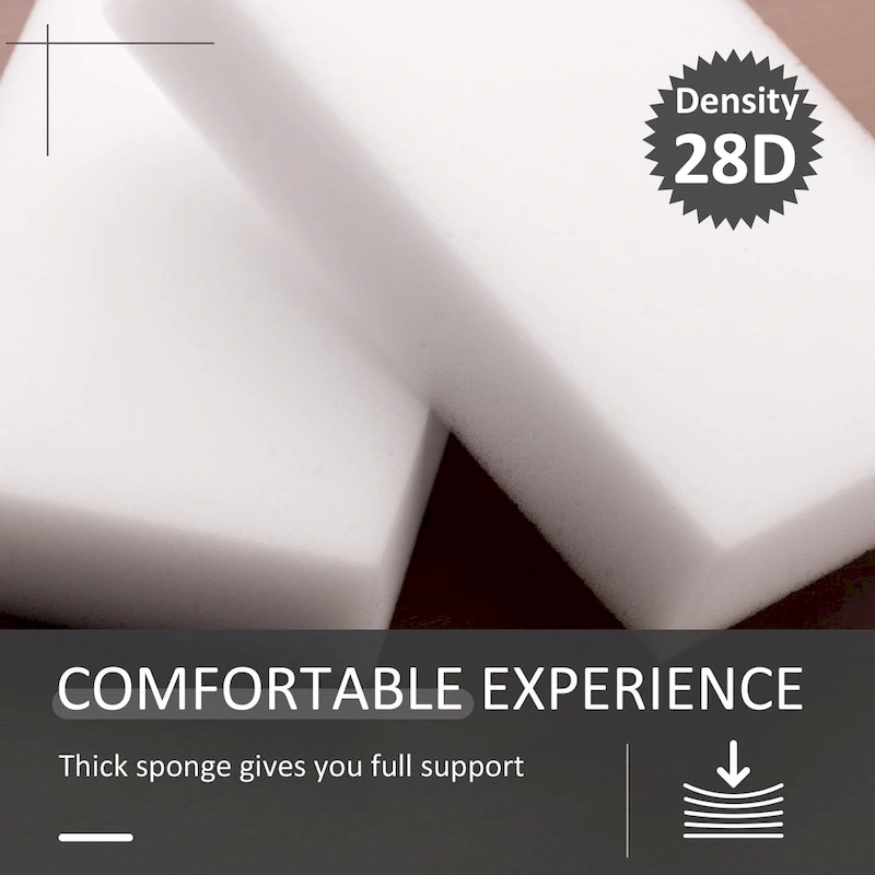 HOMCOM 360-deg Swivel Foot Stool Round PU Ottoman with Thick Sponge Padding and Solid Steel Base