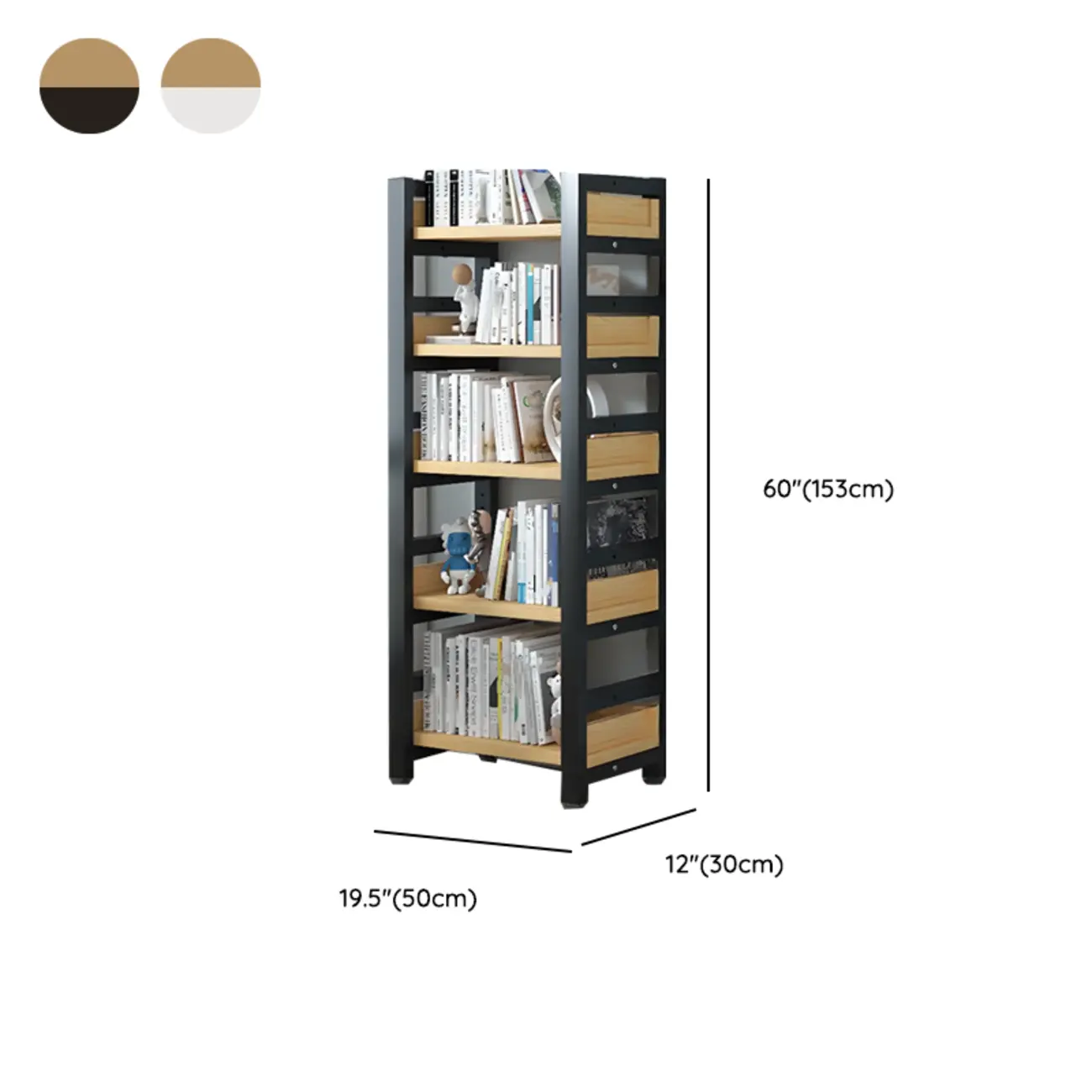 Modish Multi-Layer Open Back Wooden Tall Bookshelves