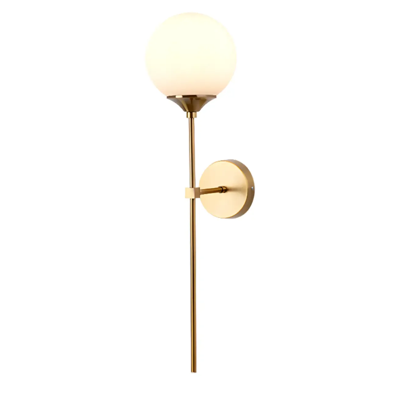 Modern Grey Glass Globe Metal Wall Sconce