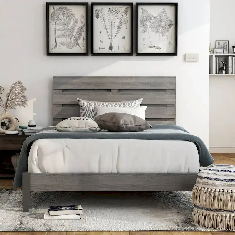 Furniture of America Lucia Rustic Grey Wood Platform Bed