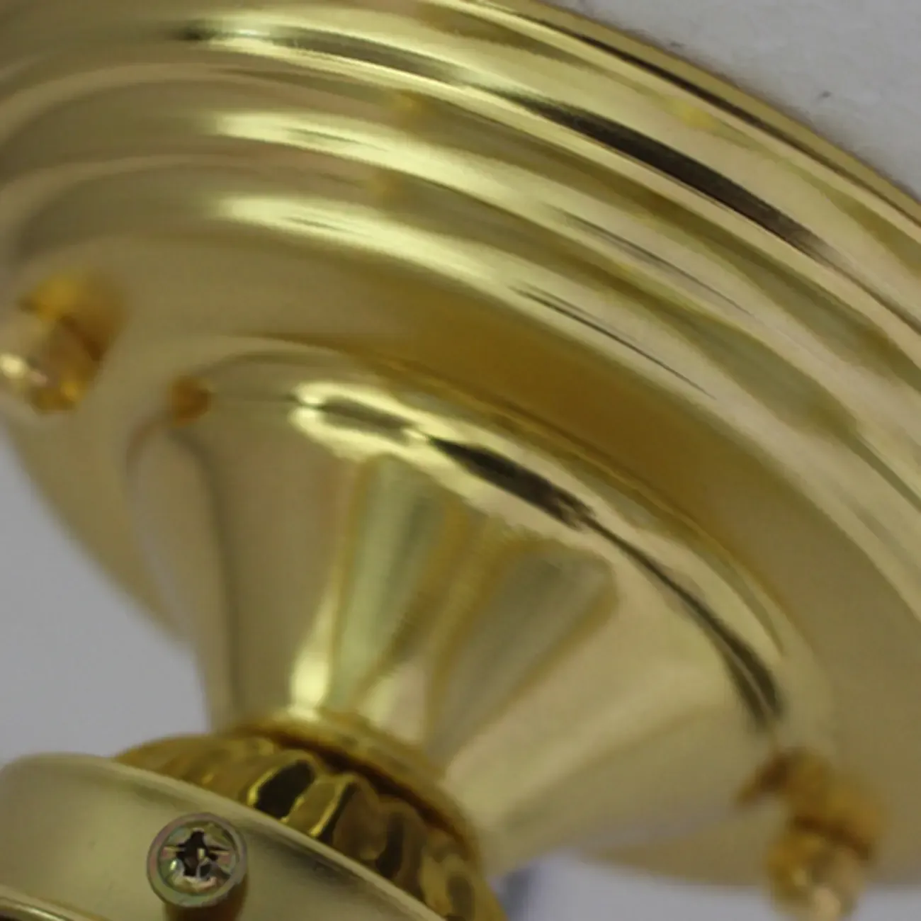 Colonial Style Gold Star Glass Shade Semi Flush Ceiling Light