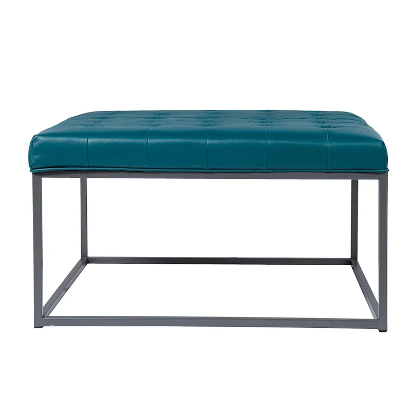SEI Furniture Healy Faux Leather Tufted Ottoman