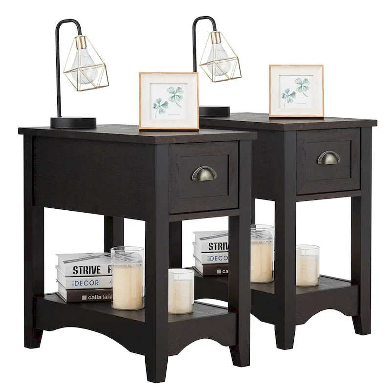 Modern-Style Side Table / Coffee Table (2-Piece Set), Compact Design with Drawer — 13