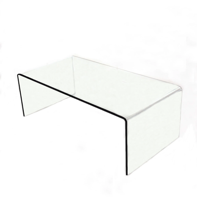Glass Console Table, Transparent Tempered Glass Console Table