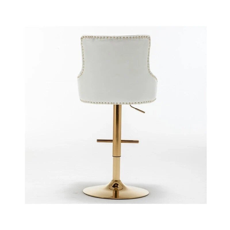 Best Master Furniture Adjustable Swivel Bar Stools with Gold Base (Set of 2)