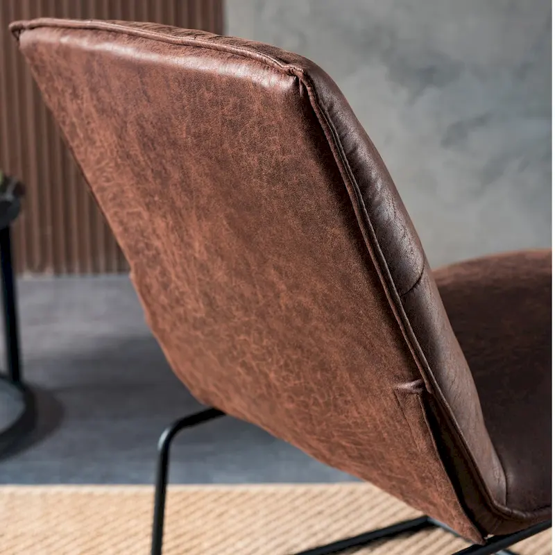 OVIOS Mid-Century Suede Fabric Armless Accent Chair