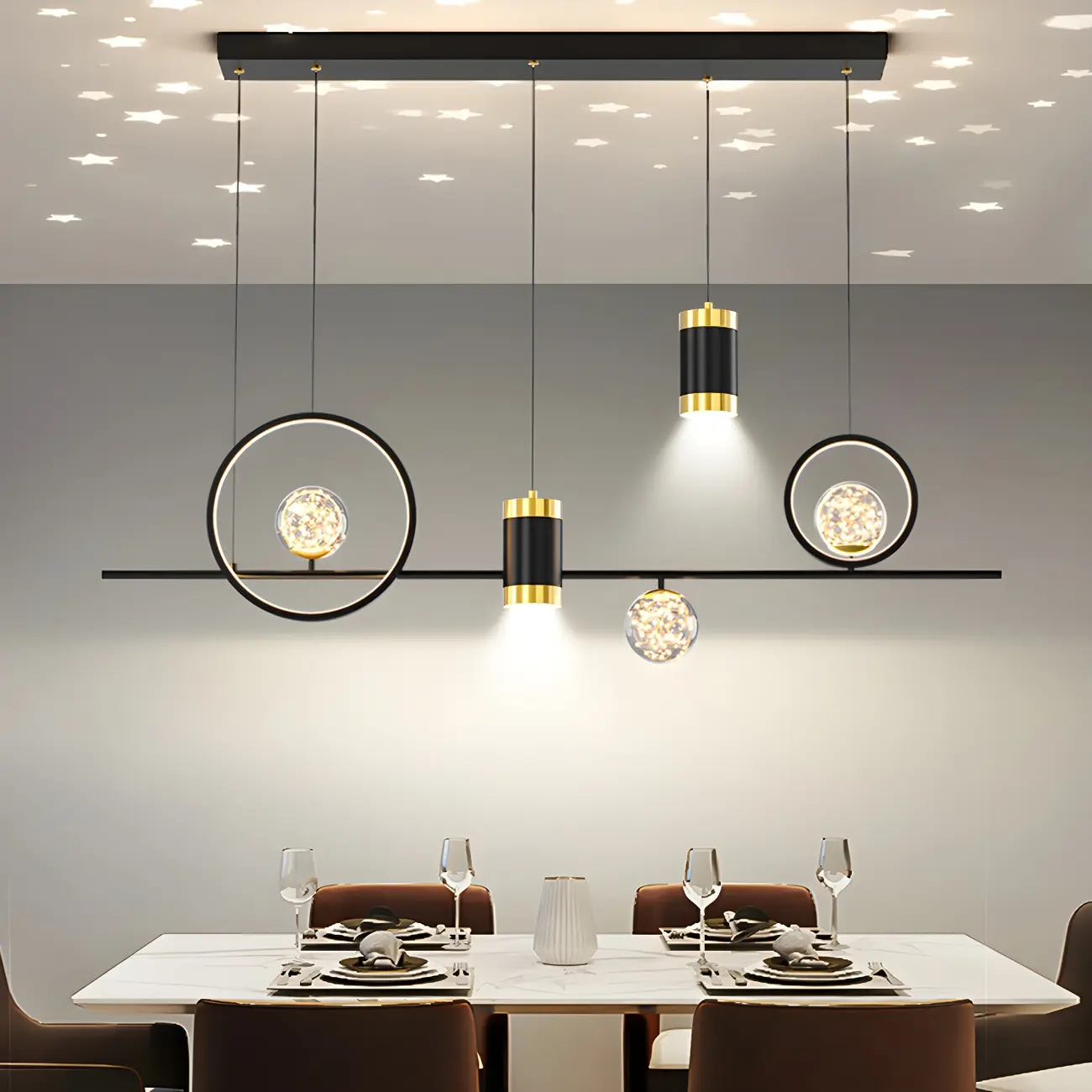 Trendy Modern Metal Cylinder Multi-Light Pendant