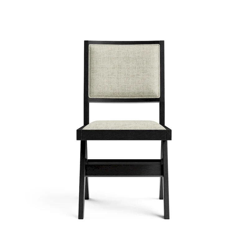 Furniture of America Evrena Modern 7-Piece Black Solid Wood 59-inch Round Dining Set