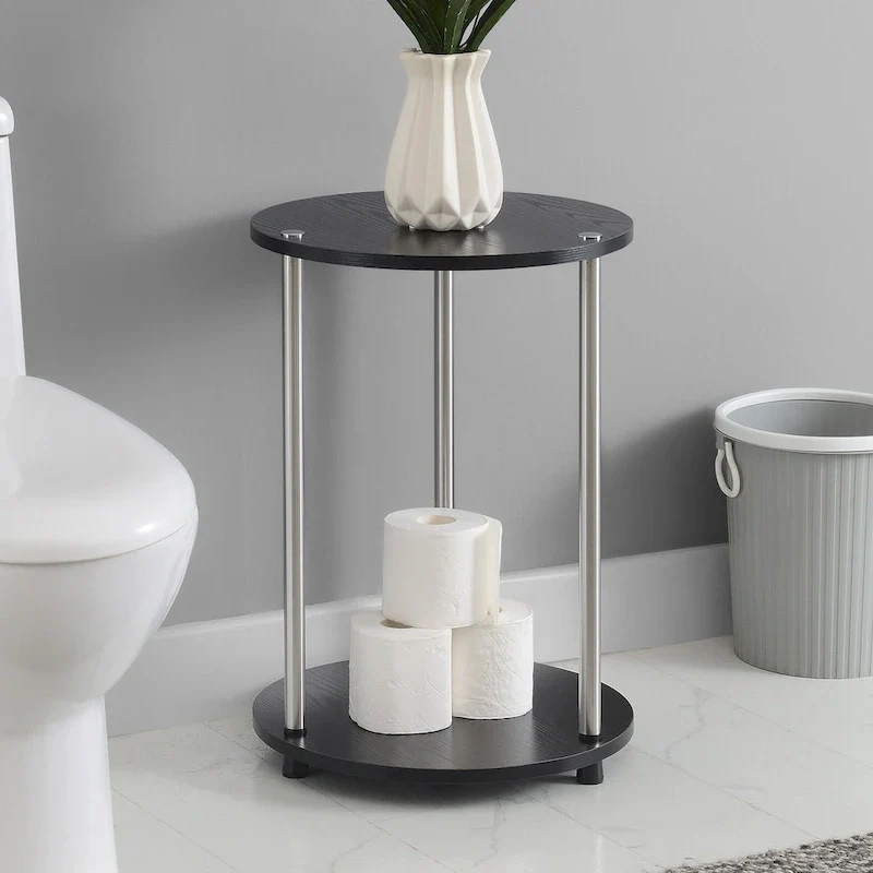 Convenience Concepts  No Tools 2 Tier Round End Table