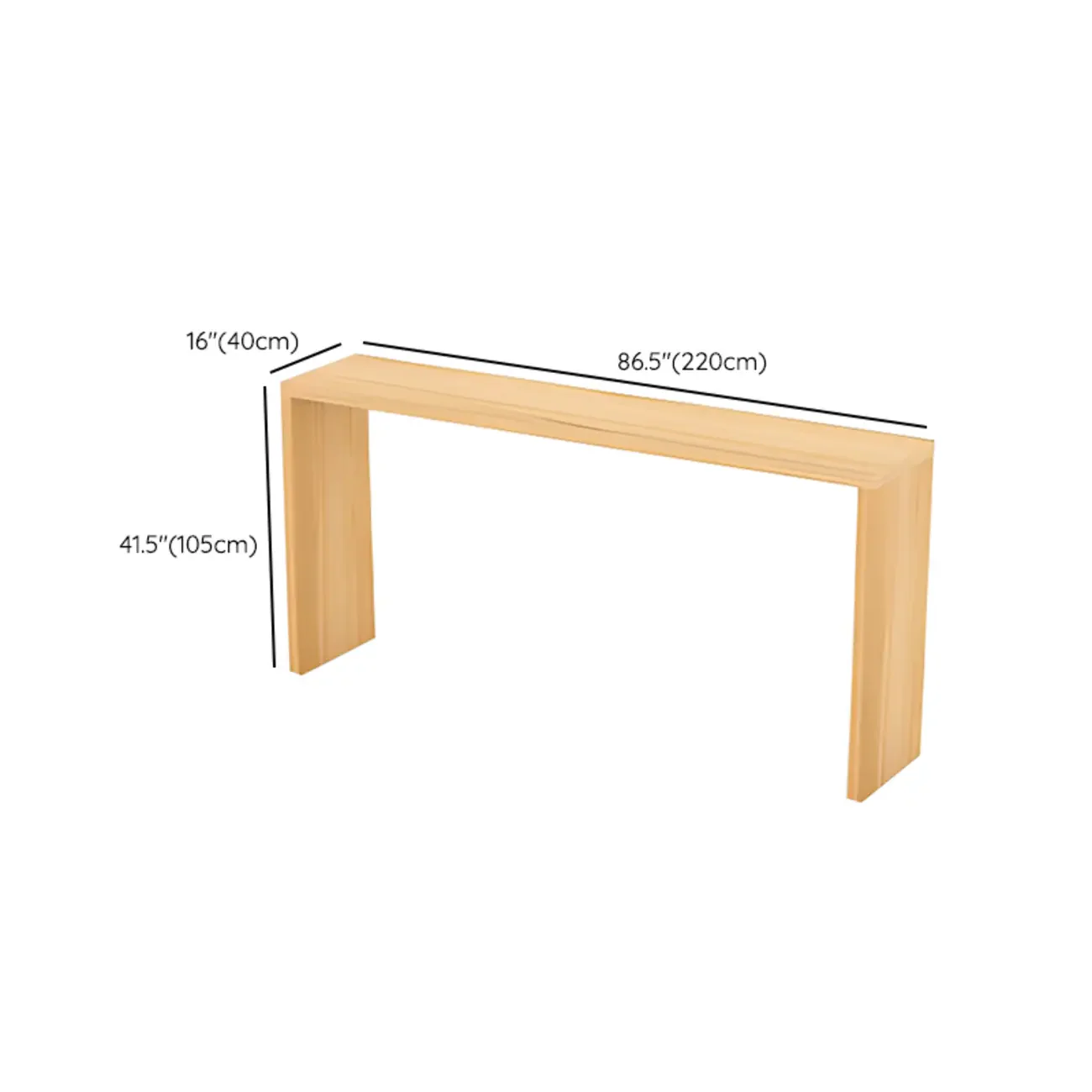 Scandinavian Solid Wood Pub Table Rectangle 4 Seats