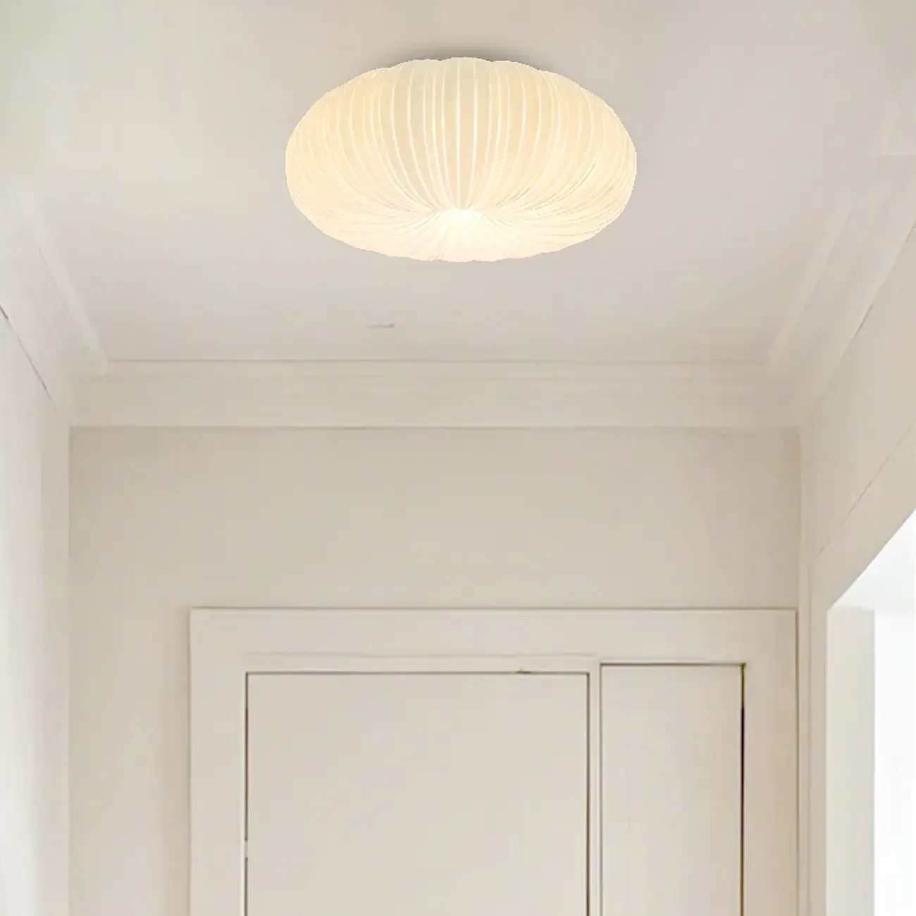 Modern Circle-shaped Flush Ceiling Light With Resin Shade