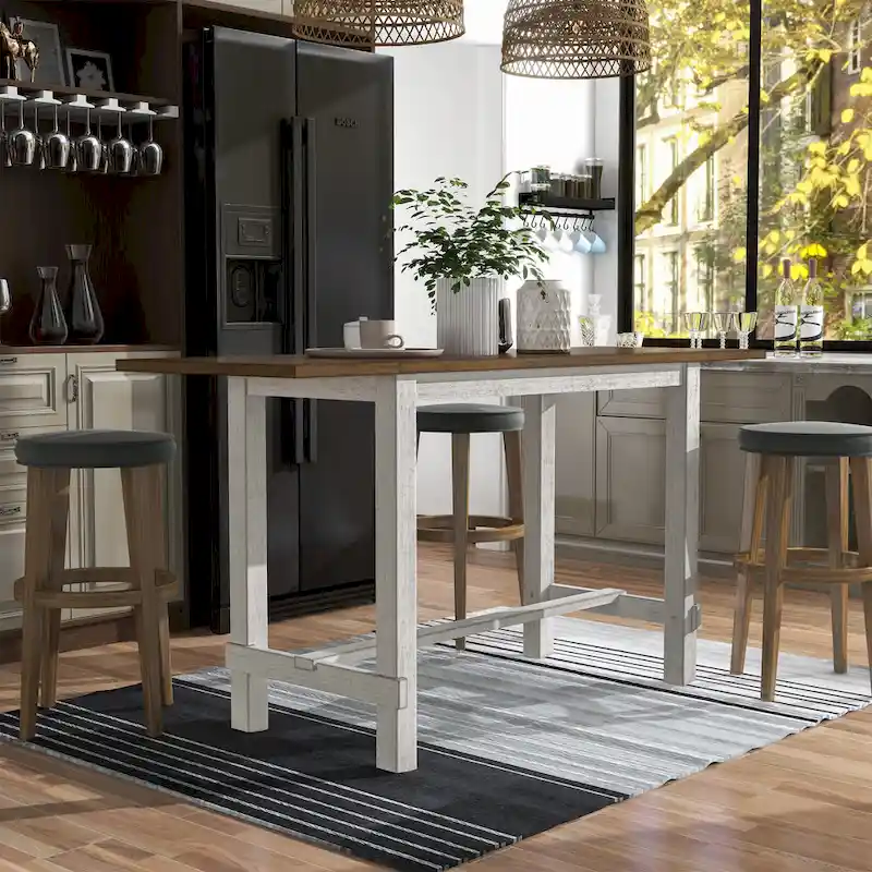 Tarala Oak 71-inch Counter Height Table with Drop Leaf by Furniture of America