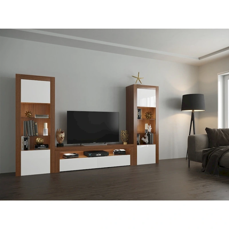 Milano Set Modern Wall Unit Entertainment Center