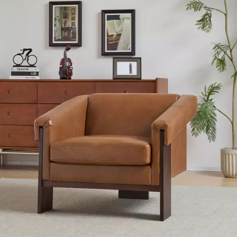 Christopher Knight Home Logan Mid-Century Modern Wooden Upholstered Accent Chair