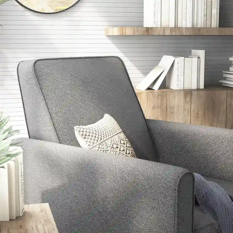 Haynes Traditional Fabric Welted Padded Recliner Chair by Furniture of America