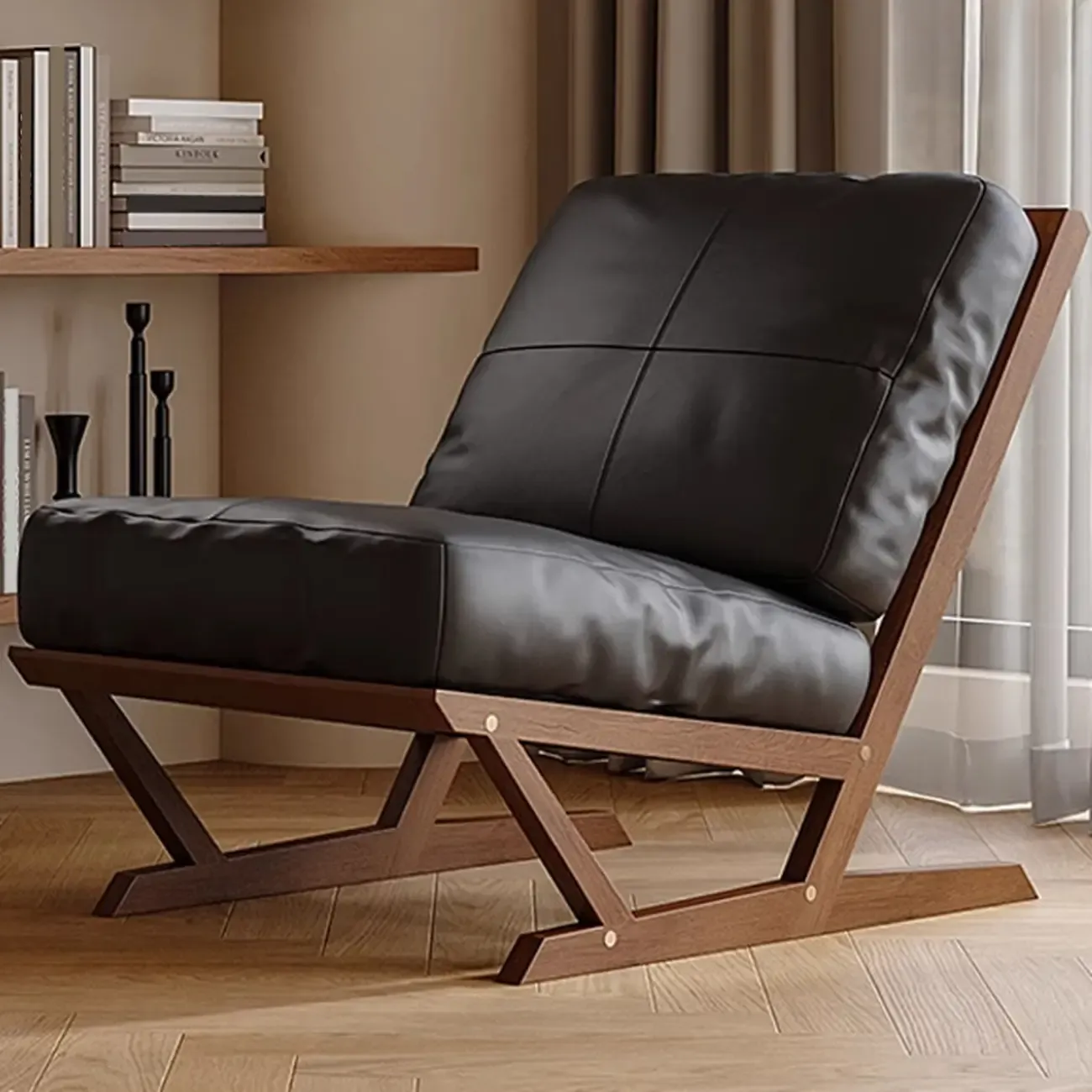 Modern Solid Color Accent Chair with Removable Cushions