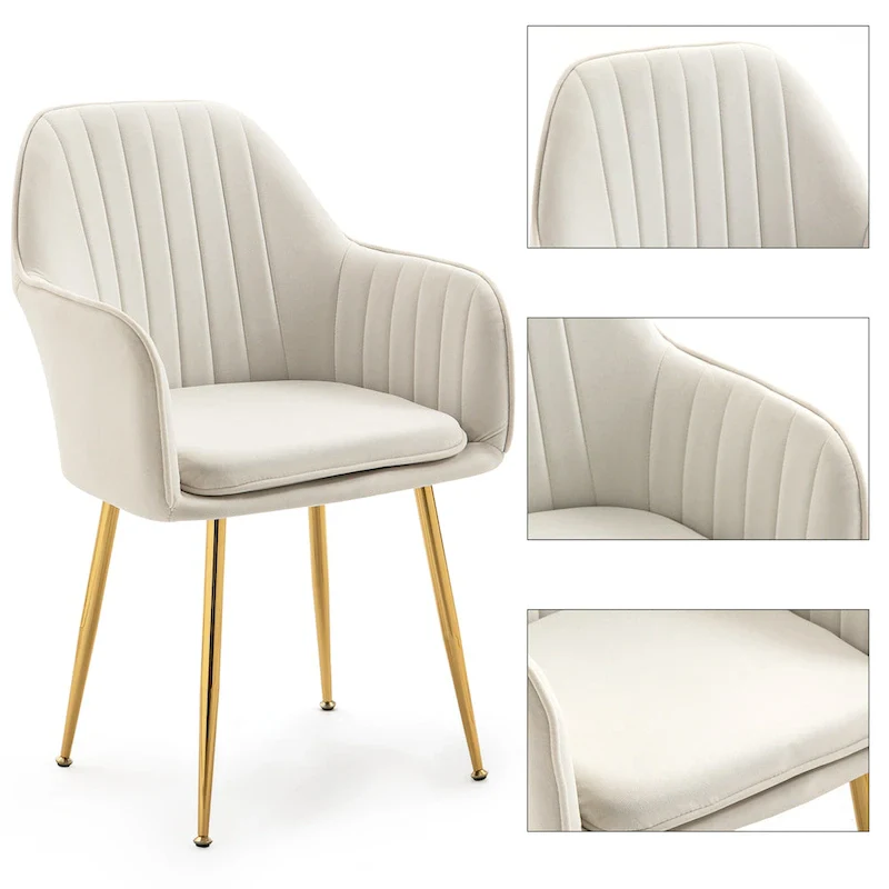 AVAWING Accent Arm Chairs Set of 2 Upholstered Velvet Dining Chairs