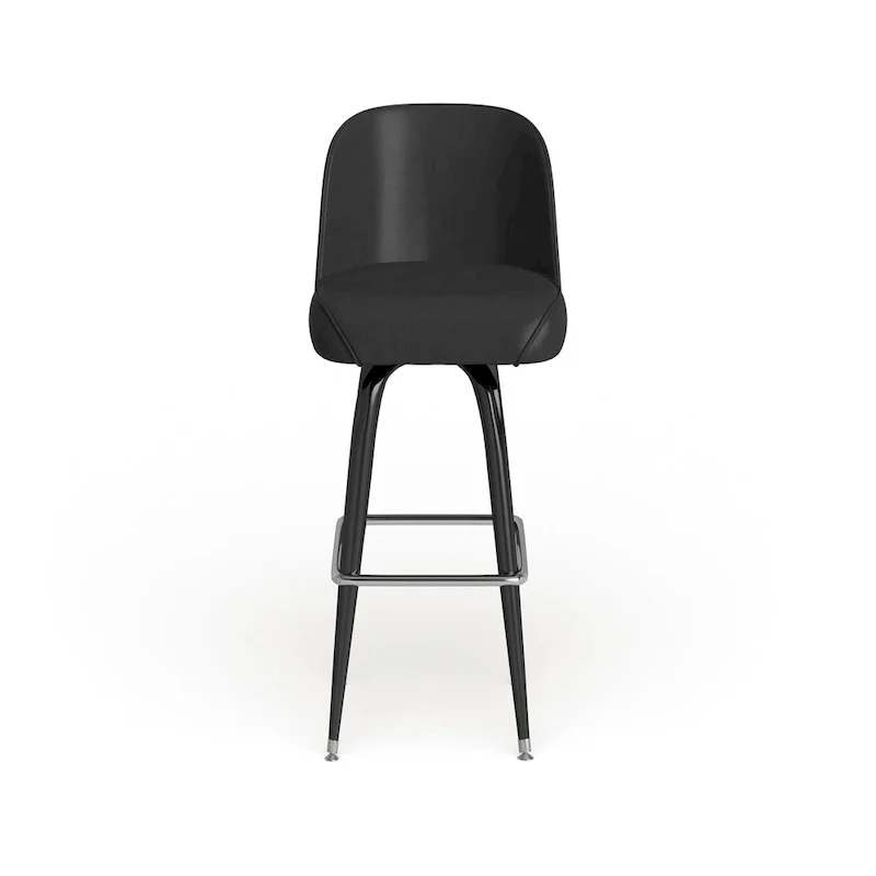 2 Pack Metal Barstool with Swivel Vinyl Upholstered Bucket Seat and Footrest - 18.5D x 18.5W x 42.5H