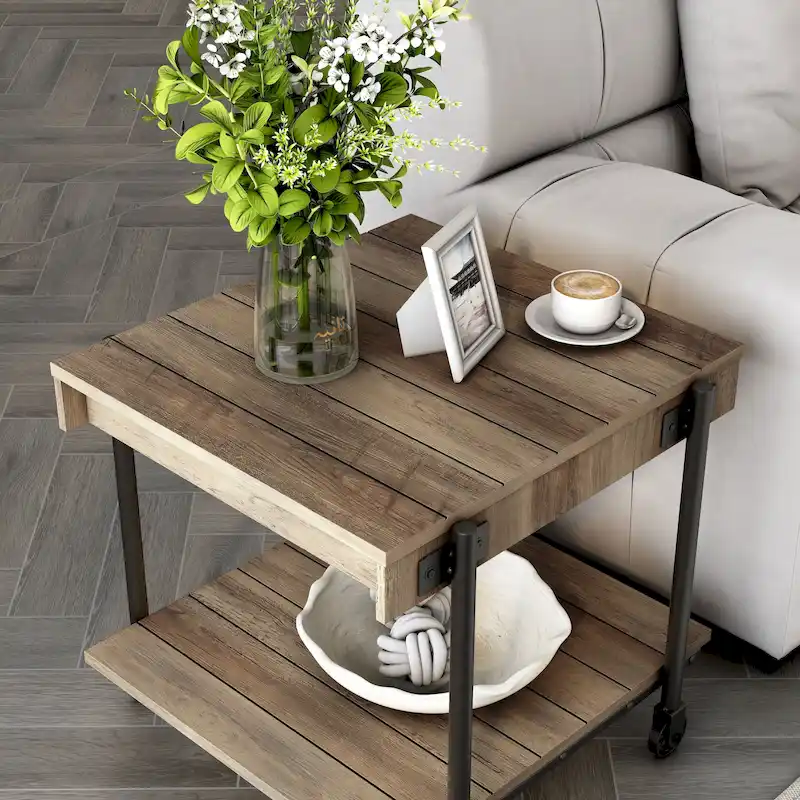 24-inch Steel 1-Shelf End Table