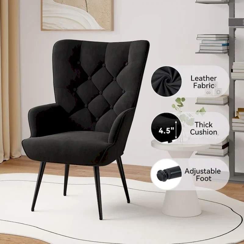 Modern Velvet Fabric Upholstered Chair