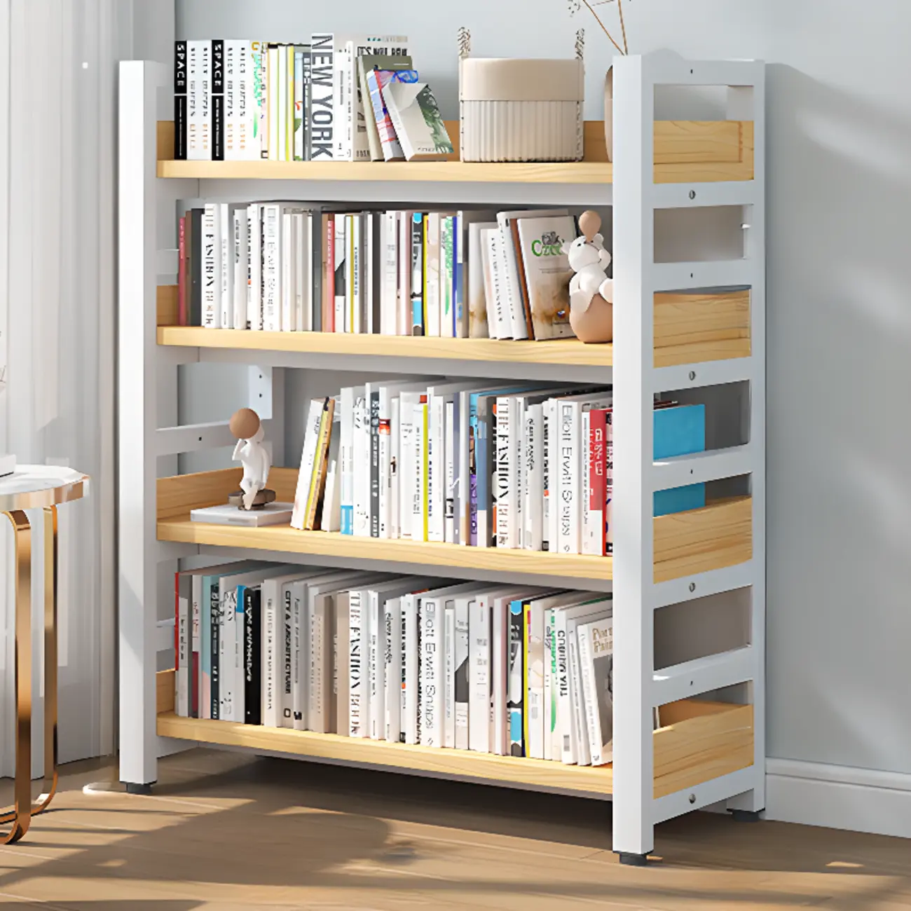 Modish Multi-Layer Open Back Wooden Tall Bookshelves