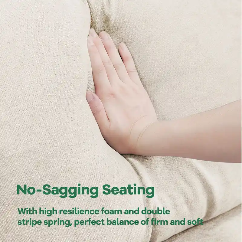 Modern Modular 3 Piece Reversible Sectional Linen Sofa Couch Optional in Free Combination