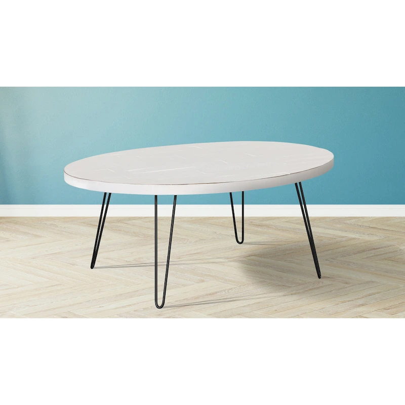 Raffles 44  Wood Oval Cocktail Table