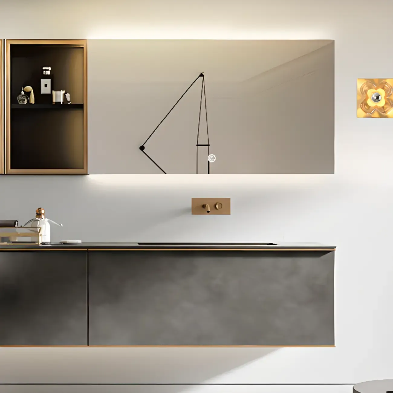 Modern Elegant Glass LED Vanity Light with Flower Design