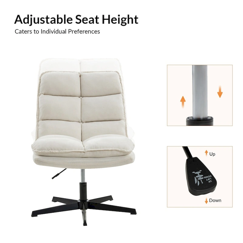 Joaquin Modern Armless 0ffice Chair Tufted 360Swivel With Upholstered by HULALA HOME