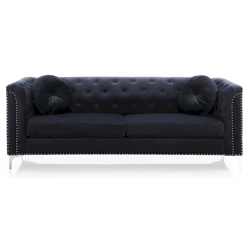 Pompano Velvet Button Tufted Sofa