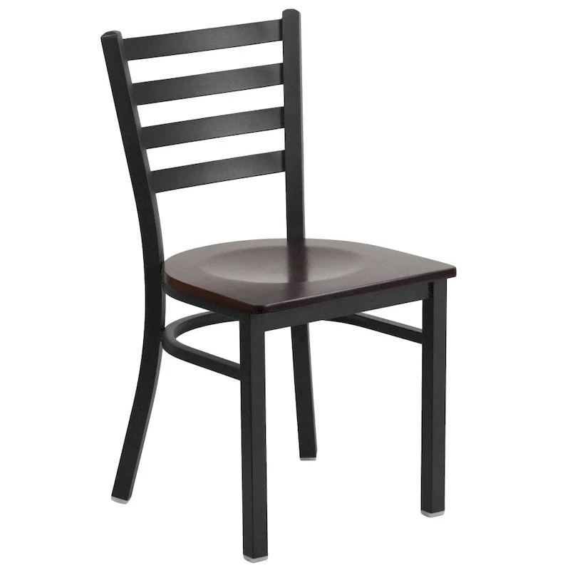 2 Pack Ladder Back Metal Restaurant Chair - 16.5W x 17D x 32.25H - 16.5W x 17D x 32.25H