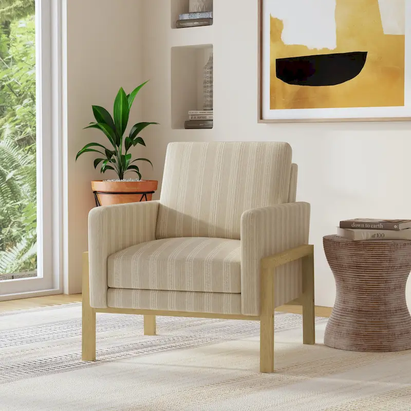HomePop Modern Wood Frame Accent Chair