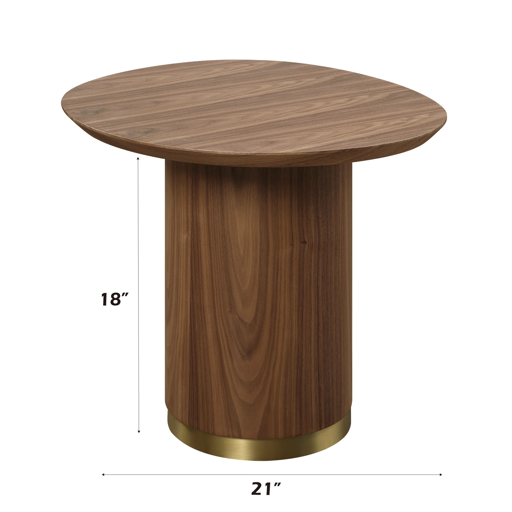 Walker Edison | Walnut End Table with Pedestal