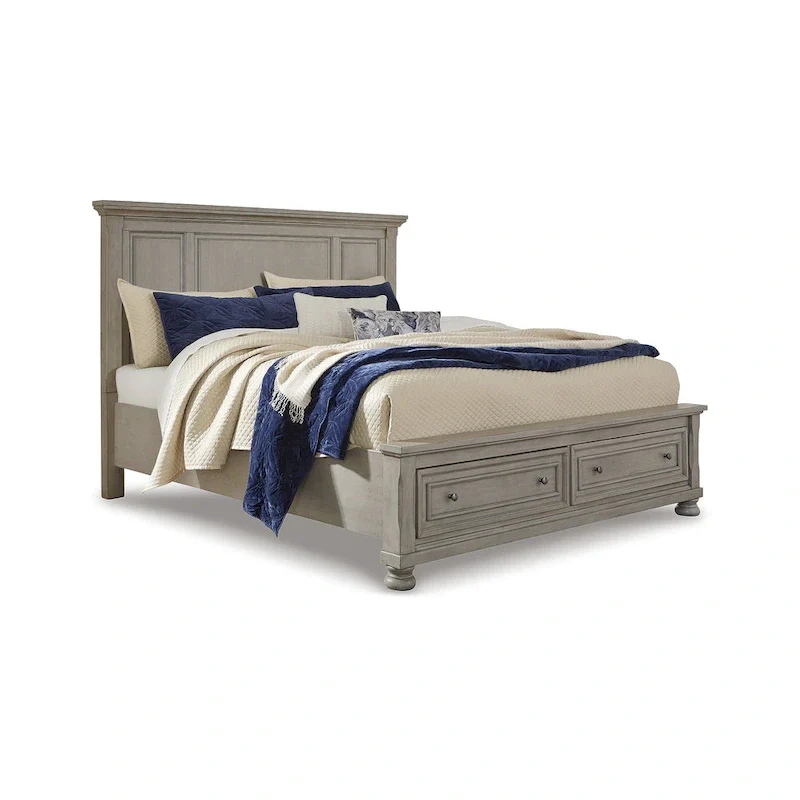 Signature Design by Ashley Lettner Light Gray Storage Bed