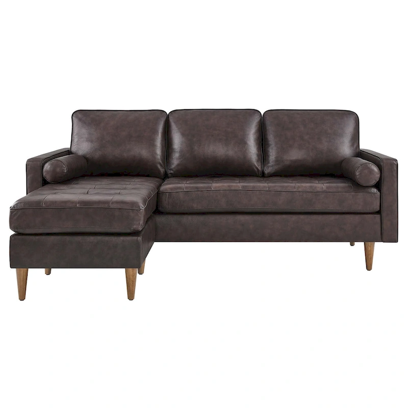 Valour 78 Leather Apartment Sectional Sofa
